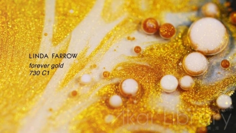 视频素材 4K液体油漆色彩溶解流动水墨创意视频LINDA FARROW • forever gold • 730 C1