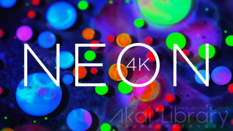 视频素材 4K液体油漆色彩溶解流动水墨创意视频NEON 4K