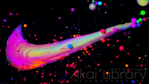 视频素材 4K液体油漆色彩溶解流动水墨创意视频NEON swoosh
