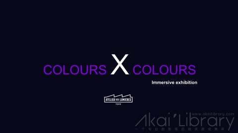 视频素材 4K液体油漆色彩溶解流动水墨创意视频Teaser Colours X Colours    Atelier des Lumières Paris