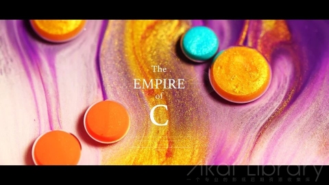 视频素材 4K液体油漆色彩溶解流动水墨创意视频The Empire of C