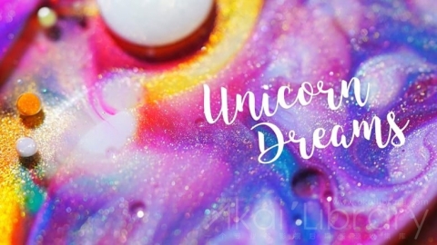 视频素材 4K液体油漆色彩溶解流动水墨创意视频Unicorn Dreams 4K