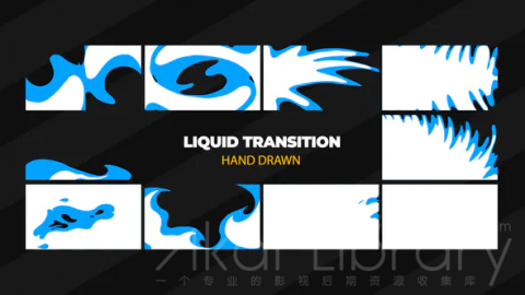 AE模板 手绘液态转场包 Hand Drawn Transitions