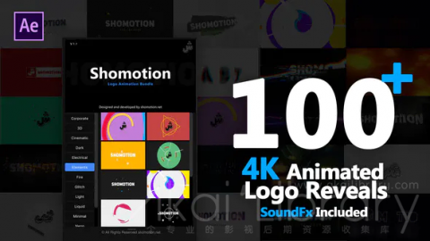 AE扩展预设脚本：100组史诗震撼干扰能量电流简洁图形LOGO标题 Logo Pack v1.1