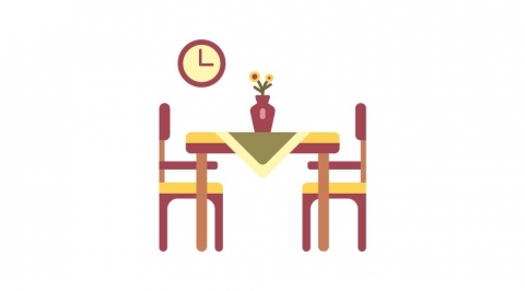 图片素材 扁平餐桌桌子椅子家具 2