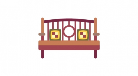 图片素材 扁平婴儿床家具 3