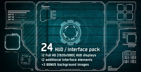 AE模板 24个高科技 HUD界面元素 24 Hi Tech HUD