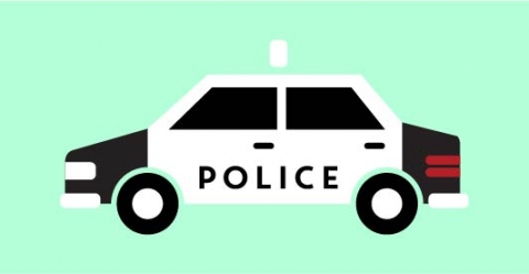图片素材 扁平车辆警车 06