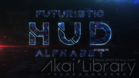 AE模板 字母屏幕高科技 HUD界面元素 Futuristic HUD Alphabet