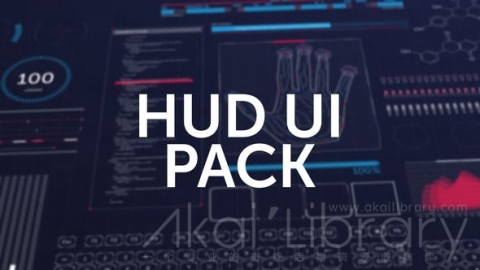 AE模板 180个屏幕高科技 HUD界面元素 HUD 180+ Elements