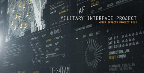 AE模板 地图屏幕高科技 HUD界面元素 HUD Military Interface Project