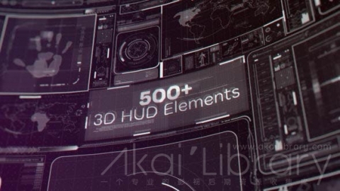 AE模板 运动图形屏幕高科技 HUD界面元素 HUD Motion Graphics Package