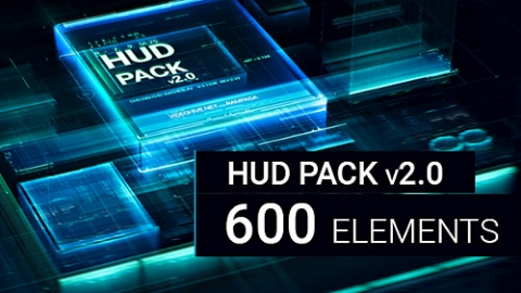 AE模板 600个屏幕高科技 HUD界面元素 HUD Library