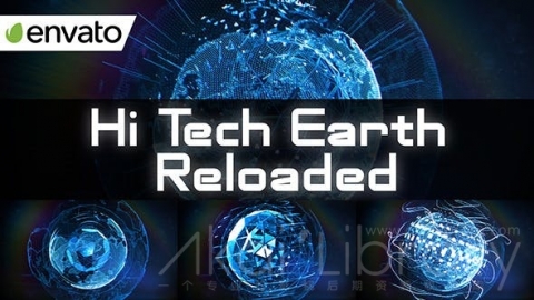 AE模板 高科技地球屏幕高科技 HUD界面元素 Hi Tech Earth Reloaded  Element 3D