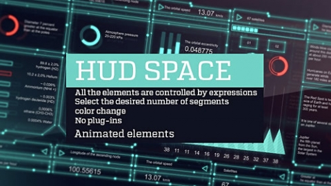 AE模板 信息用户界面屏幕高科技 HUD界面元素 Hud space