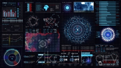 AE模板 科幻界面图形界面包装用户界面屏幕高科技 HUD界面元素 Sci fi Interface HUD