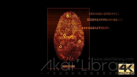 AE模板 指纹扫描屏幕高科技 HUD界面元素 hud Fingerprint Scan v3