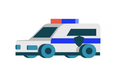 图片素材 扁平车辆救护车急救车