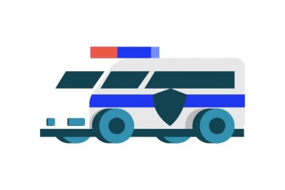 图片素材 扁平车辆救护车急救车