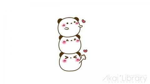 AE模板 卡通熊猫可爱表情花字弹幕元素3