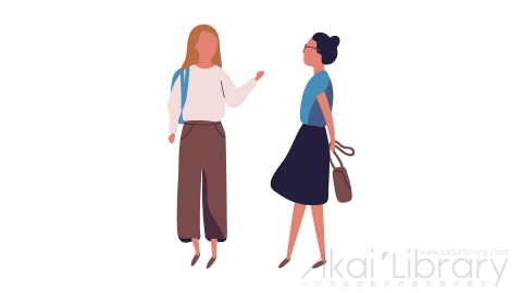 图片素材 扁平交谈女人插画卡通日常角色人物-6