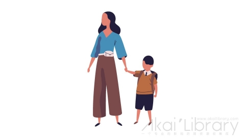 图片素材 扁平母子妈妈孩子插画卡通日常角色人物-20