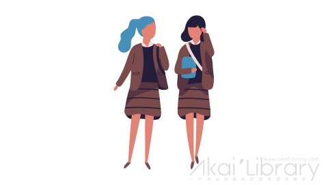 图片素材 扁平中学生女孩女生插画卡通日常角色人物-5