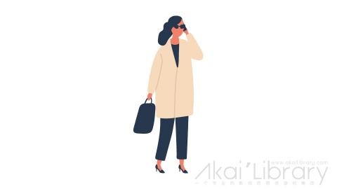 图片素材 扁平打电话女人插画卡通日常角色人物-3