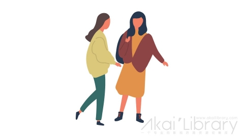 图片素材 扁平交谈女生插画卡通日常角色人物-10