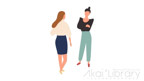 图片素材 扁平交谈女人插画卡通日常角色人物-11
