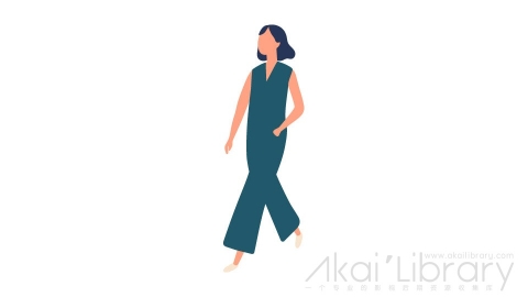 图片素材 扁平走路女人插画卡通日常角色人物-21