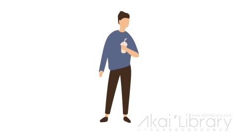 图片素材 扁平喝奶茶男人插画卡通日常角色人物-5