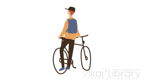 图片素材 扁平骑自行车插画卡通日常角色人物-25