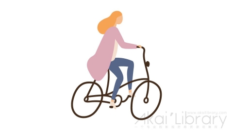 图片素材 扁平骑自行车女人插画卡通日常角色人物-28