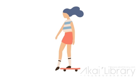图片素材 扁平玩滑板插画卡通日常角色人物-24