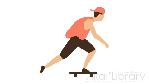 图片素材 扁平玩滑板男人插画卡通日常角色人物-16