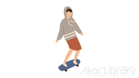 图片素材 扁平玩滑板男人插画卡通日常角色人物-7