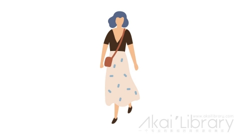 图片素材 扁平走路女人插画卡通日常角色人物-14