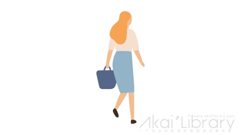 图片素材 扁平走路女人插画卡通日常角色人物-27