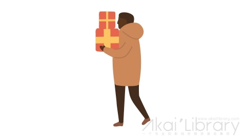 图片素材 扁平抱礼物男人插画卡通日常角色人物-4