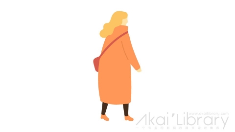 图片素材 扁平大衣女人插画卡通日常角色人物-22