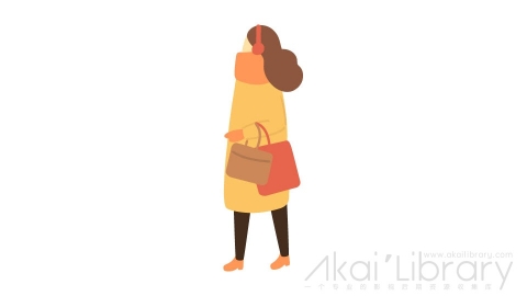 图片素材 扁平戴耳机挎包女人插画卡通日常角色人物-7