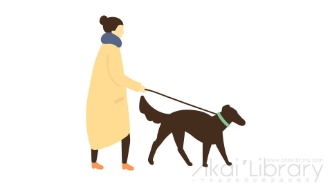 图片素材 扁平遛狗女人插画卡通日常角色人物-18