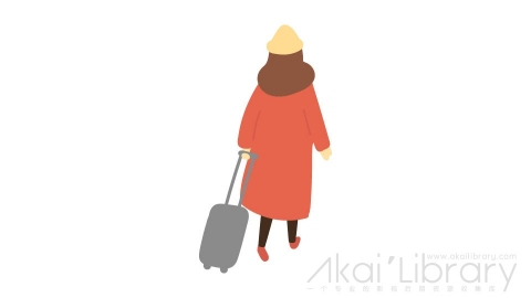 图片素材 扁平旅行旅行箱女人走路插画卡通日常角色人物-23