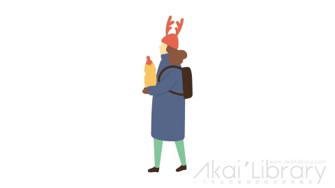 图片素材 扁平麋鹿角帽子女人插画卡通日常角色人物-5