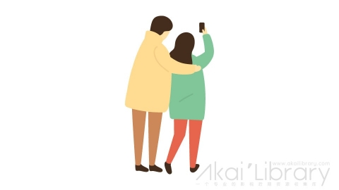 图片素材 扁平情侣男女自拍插画卡通日常角色人物-3