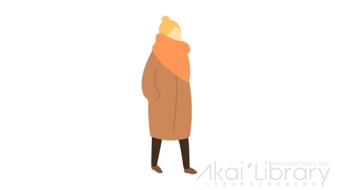 图片素材 扁平围巾女人插画卡通日常角色人物-13
