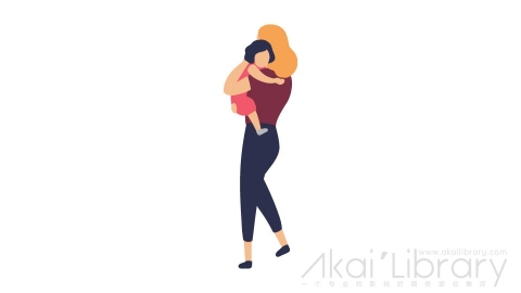 图片素材 扁平抱孩子女人母亲妈妈婴儿插画卡通日常角色人物-55