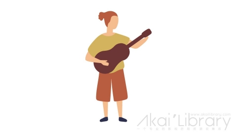 图片素材 扁平弹吉他女人女生插画卡通日常角色人物-38