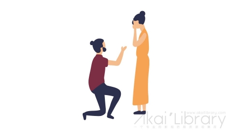 图片素材 扁平求婚情侣男女插画卡通日常角色人物-13
